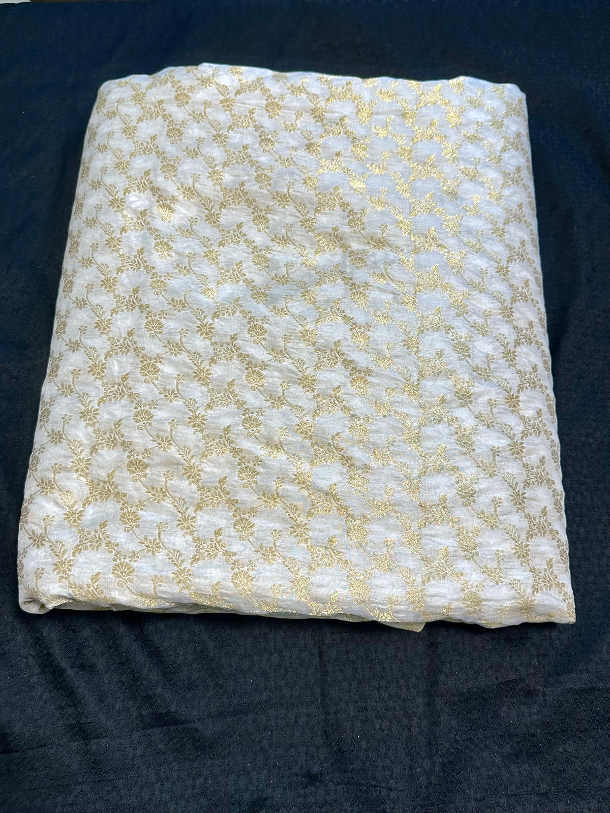 Pure Jangla Katan Silk With Yellow Golden Zari Work