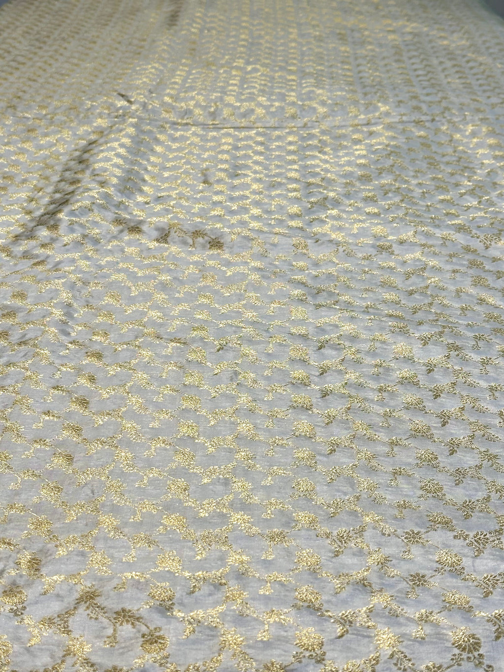 Pure Jangla Katan Silk With Yellow Golden Zari Work