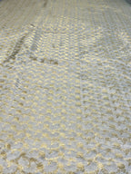 Pure Jangla Katan Silk With Yellow Golden Zari Work
