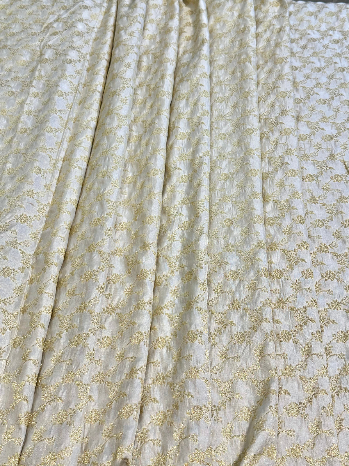 Pure Jangla Katan Silk With Yellow Golden Zari Work