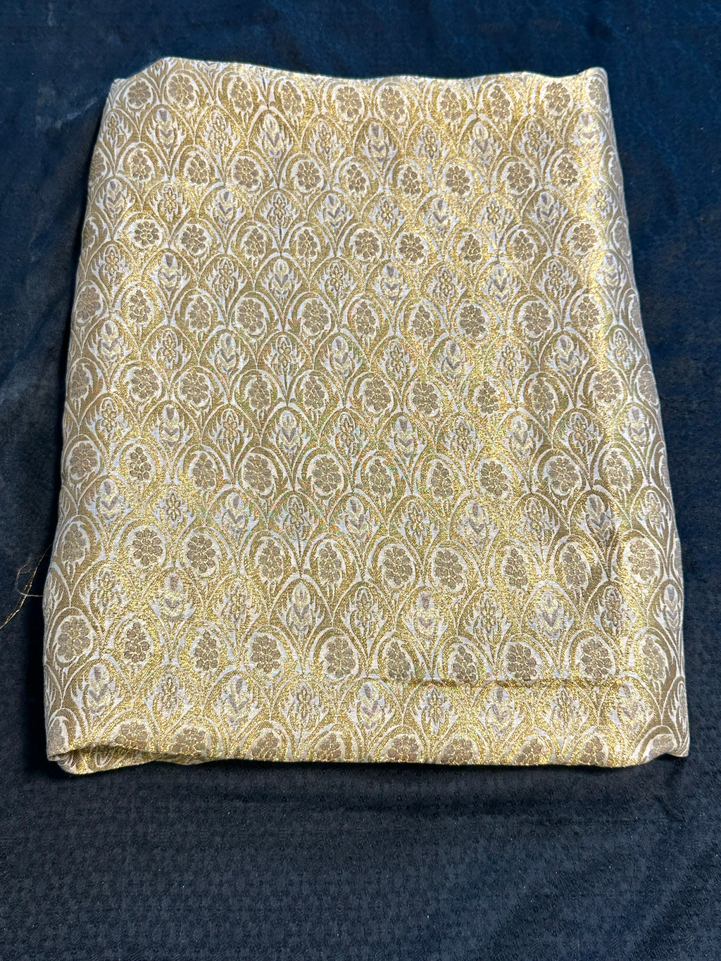 Jamawar Pure Kimkhab Atlas With Golden/Copper Zari Work