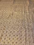 Jamawar Pure Kimkhab Atlas With Golden/Copper Zari Work