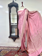 Saree Pure Sheesha Silk With Brown Copper Zari Work