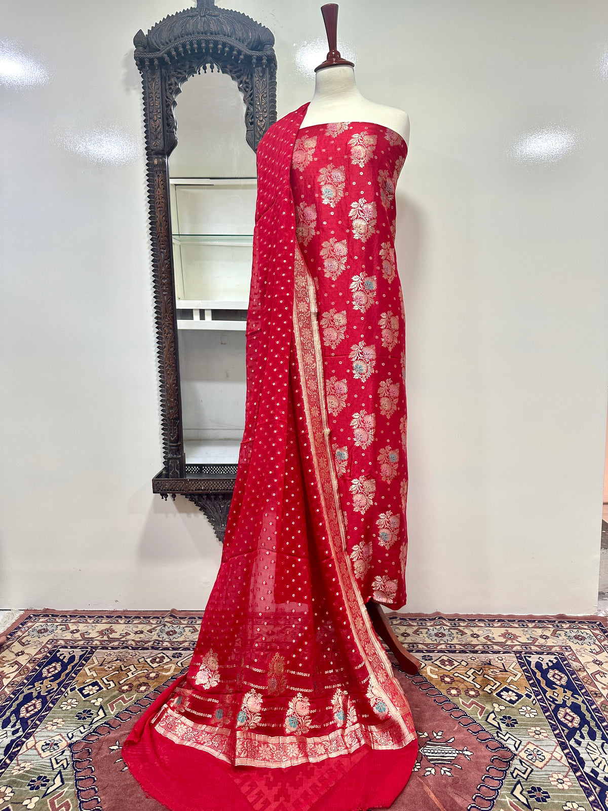 Shirt Pure Sheesha Silk With Pure Crinkle Chiffon Dupatta
