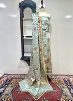 Shirt Dupatta Blended Shamoos Silk With MultiResham/Copper Zari Work