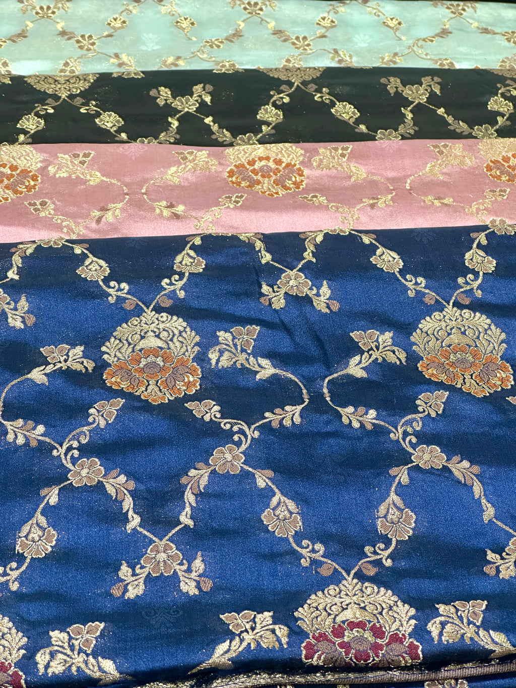 Shirt Dupatta Blended Shamoos Silk With MultiResham/Copper Zari Work