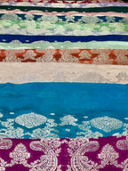 Saree Blended Shamoos Silk Center Plain Design With RoseGold Zari Work
