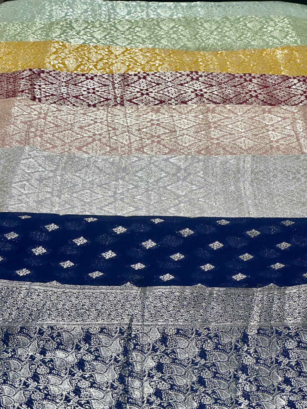 Saree Pure Crinkle Chiffon With RoseGold Zari Work