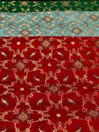 Shirt Dupatta Pure Shamoos Silk With Coloured Resham/Golden Zari Work