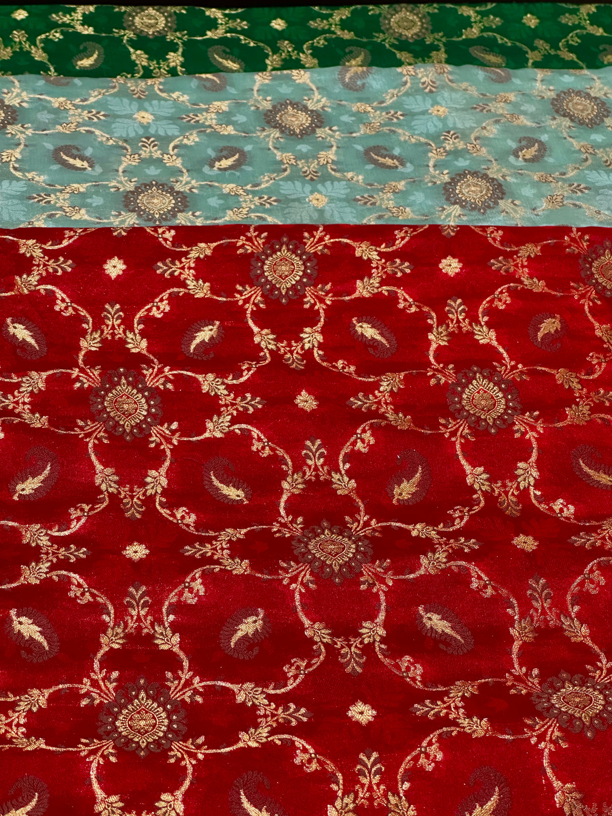 Shirt Dupatta Pure Shamoos Silk With Coloured Resham/Golden Zari Work