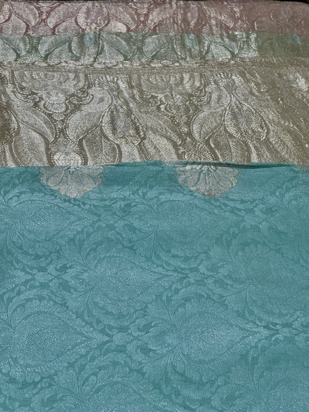 Shirt Dupatta Charmeuse Silk With RoseGolden Zari Work