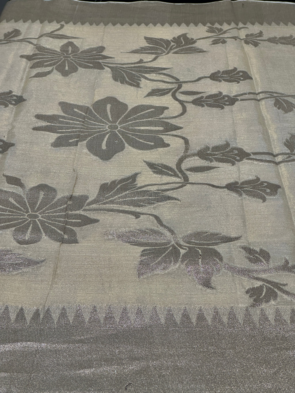 Saree Pure Chandheri Silk With Rosegolden Zari Work