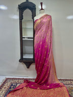 Saree Pure Kanjivaram Silk With Double Shade/Yellow Golden Zari Work
