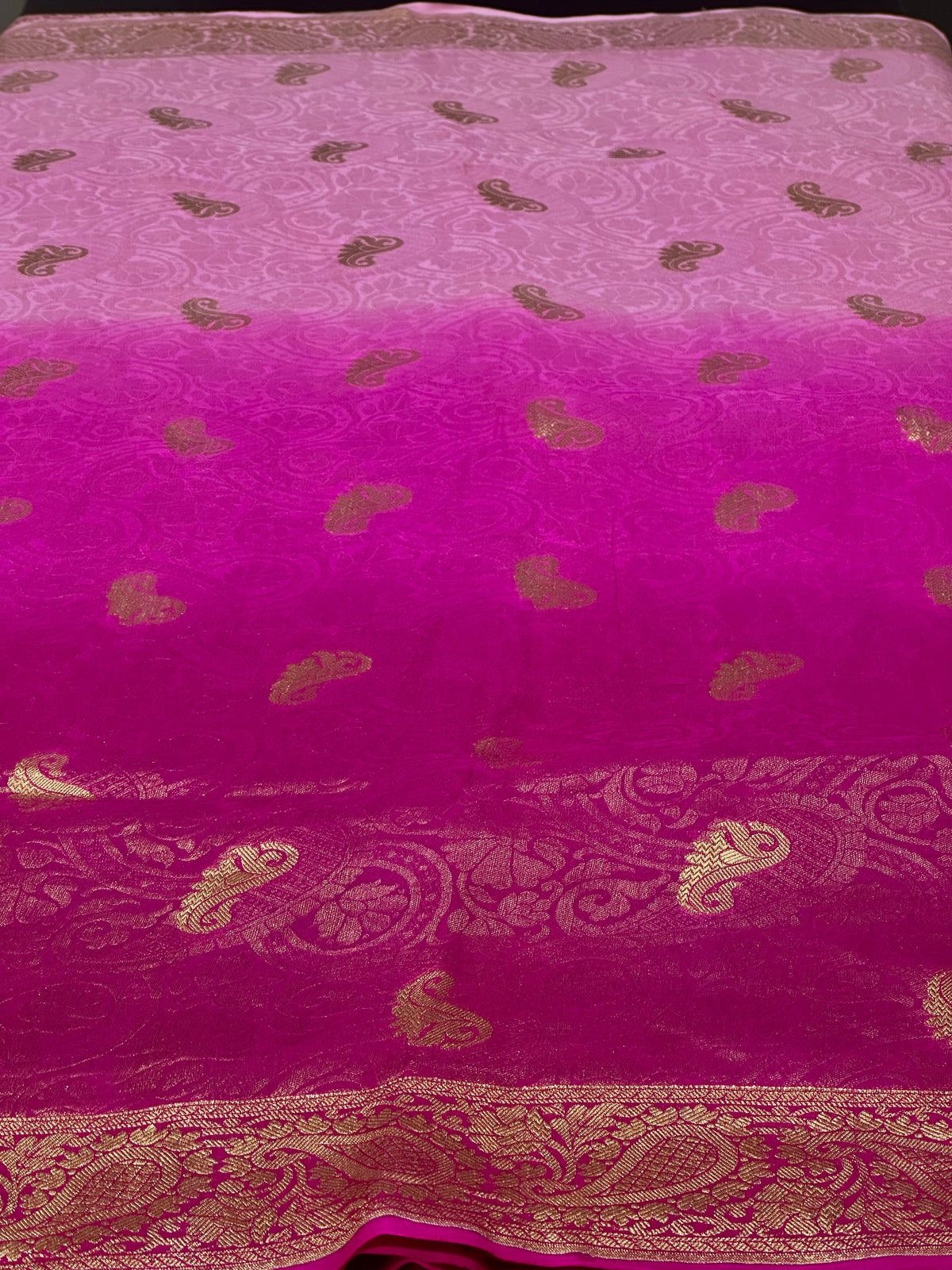 Saree Pure Kanjivaram Silk With Double Shade/Yellow Golden Zari Work