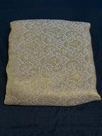 Pure Chiffon Atlas Jamawar With Yellow Golden Zari Work