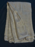 Pure Chiffon Atlas Jamawar With Rose Golden Zari Work
