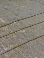 Jamawar Pure Kimkhab Atlas With Yellow Golden/Silver Zari Work