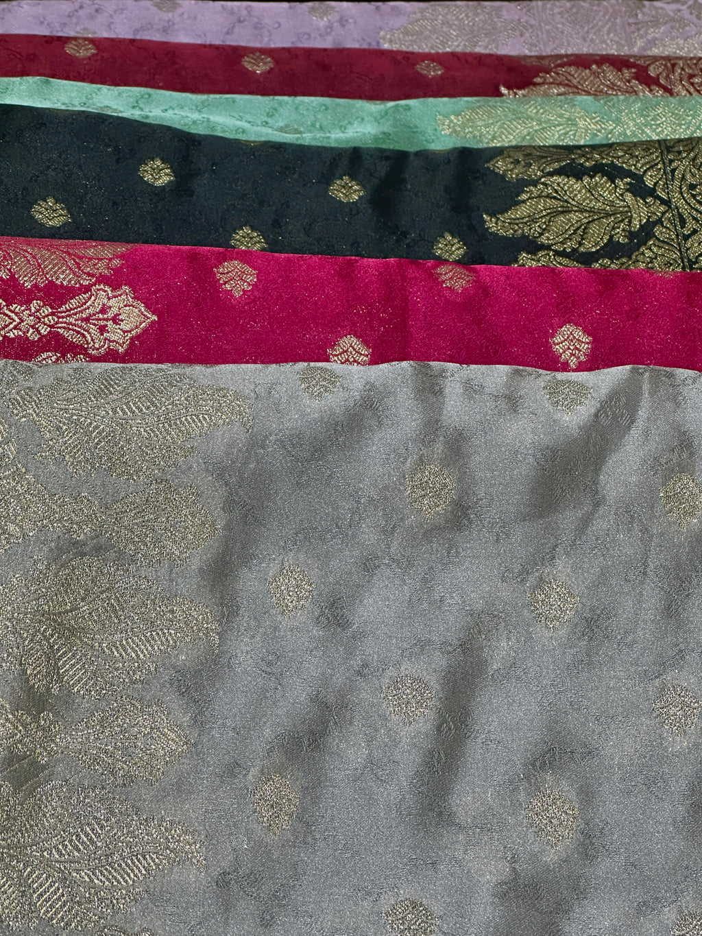 Saree Semipure Shamoos Silk With RoseGolden Zari Work