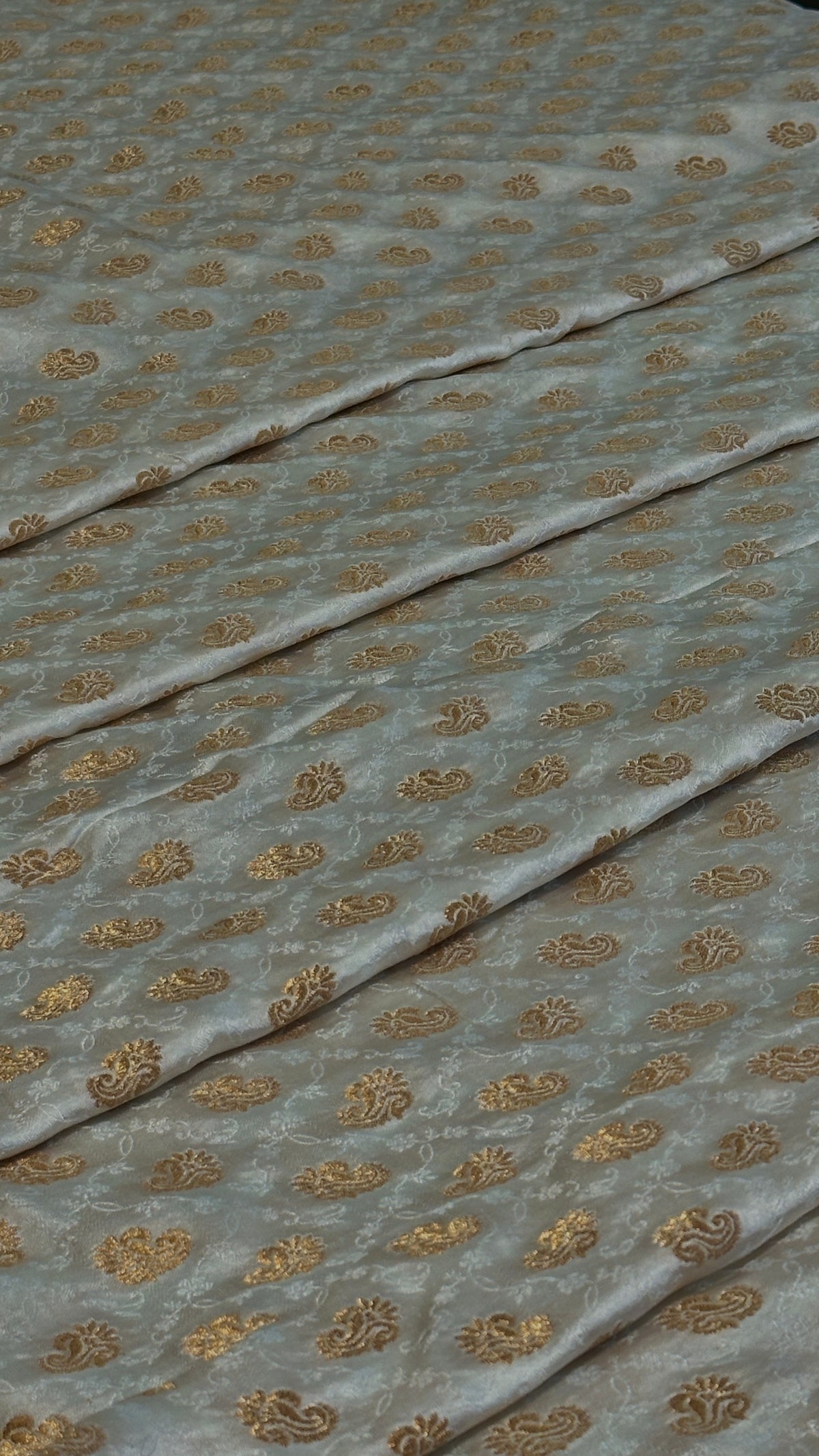 Pure Sartan Kimkhab Jamawar Boti Design With Copper Zari Work