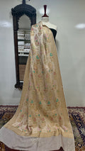 Shawl Pure Banarsi Kani Silk With MultiResham/Golden Zari Work