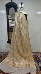 Shawl Pure Banarsi Kani Silk With MultiResham/Golden Zari Work